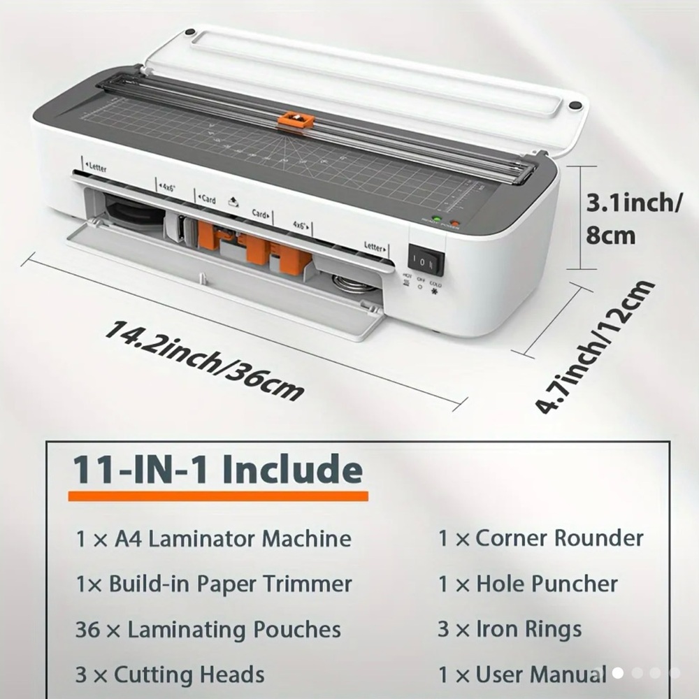 11 in 1 Multifunctional White and Black Paper Cutter and laminating machine - Picture 2 of 9